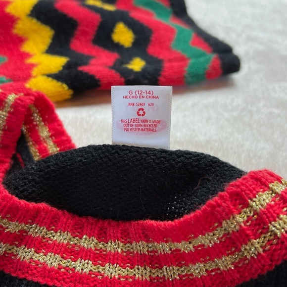 Festive Navidad Sz Large Black Christmas Sweater with Colorful Tree Design - Picture 5 of 8